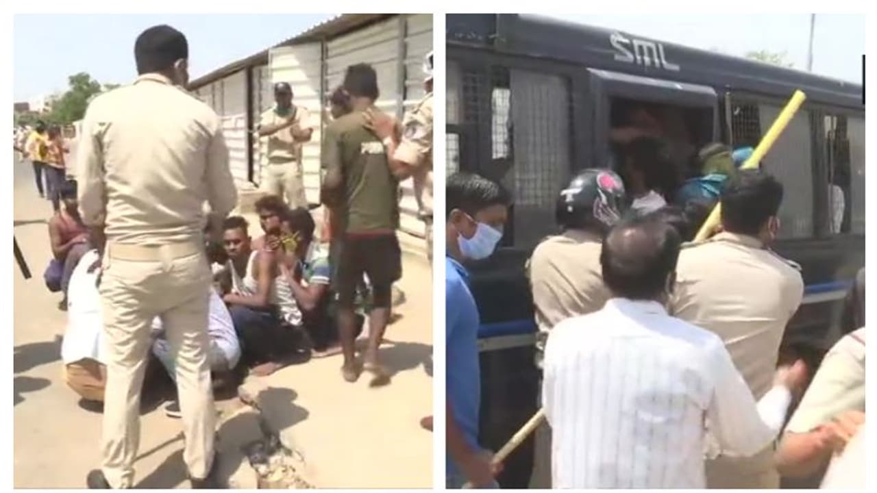 বাড়ি ফিরতে আহমেদাবাদের পথে পরিযায়ীদের বিক্ষোভ, সামলাতে লাঠিচার্জ পুলিশের