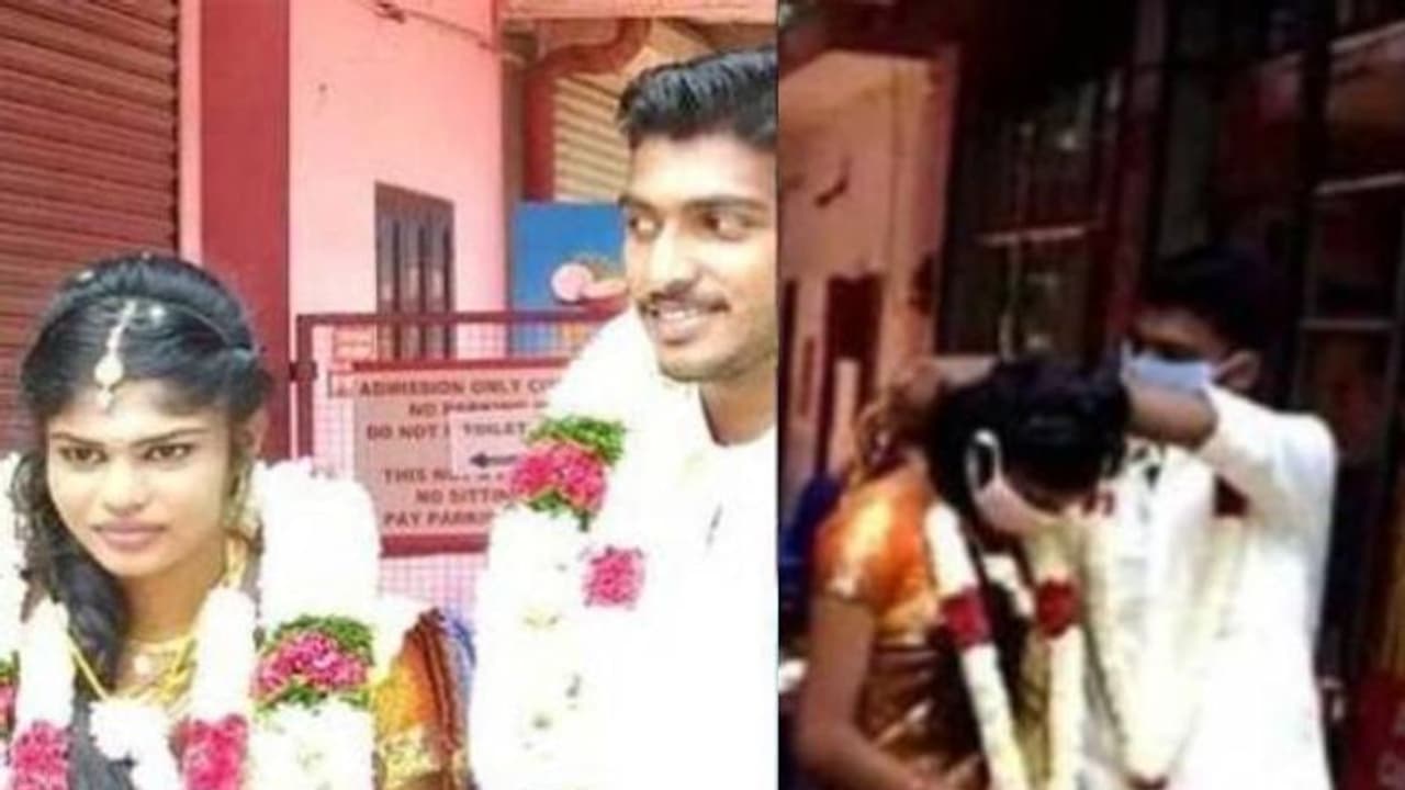 കേരളത്തിലേക്ക് പാസ്സ് കിട്ടിയില്ല; ഗായത്രിക്ക് പ്രസാദ് താലി ചാര്ത്തിയത് അതിര്ത്തിയില് വച്ച് കേരളത്തിലേക്ക് പാസ്സ് കിട്ടിയില്ല; ഗായത്രിക്ക് പ്രസാദ് താലി ചാര്ത്തിയത് അതിര്ത്തിയില് വച്ച്