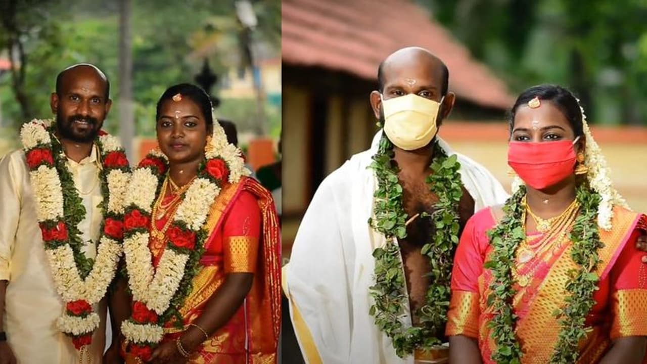 மேட்சிங் மாஸ்க்குடன்... எளிமையாக திருமணம் செய்து கொண்ட பிரபல நடிகர்! மேட்சிங் மாஸ்க்குடன்... எளிமையாக திருமணம் செய்து கொண்ட பிரபல நடிகர்!