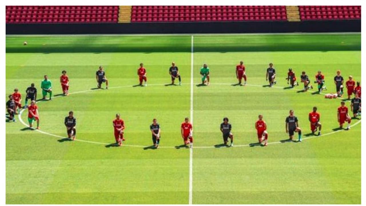 জর্জ ফ্লয়েড হত্যার প্রতিবাদ লিভারপুল প্লেয়ারদের জর্জ ফ্লয়েড হত্যার প্রতিবাদ লিভারপুল প্লেয়ারদের