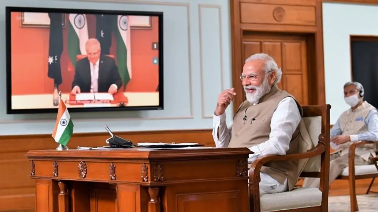 ഇന്ത്യ ആസ്ട്രേലിയ വിർച്വൽ ഉച്ചക്കോടി ആരംഭിച്ചു; സൈനികസഹകരണം ശക്തിപ്പെടുത്തും ഇന്ത്യ ആസ്ട്രേലിയ വിർച്വൽ ഉച്ചക്കോടി ആരംഭിച്ചു; സൈനികസഹകരണം ശക്തിപ്പെടുത്തും