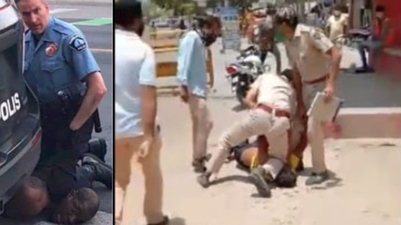 ভারতেও জর্জ ফ্লয়েড কাণ্ডের ছায়া, পুলিশ হাঁটু চাপাল ঘাড়ের উপর, দেখুন ভিডিও