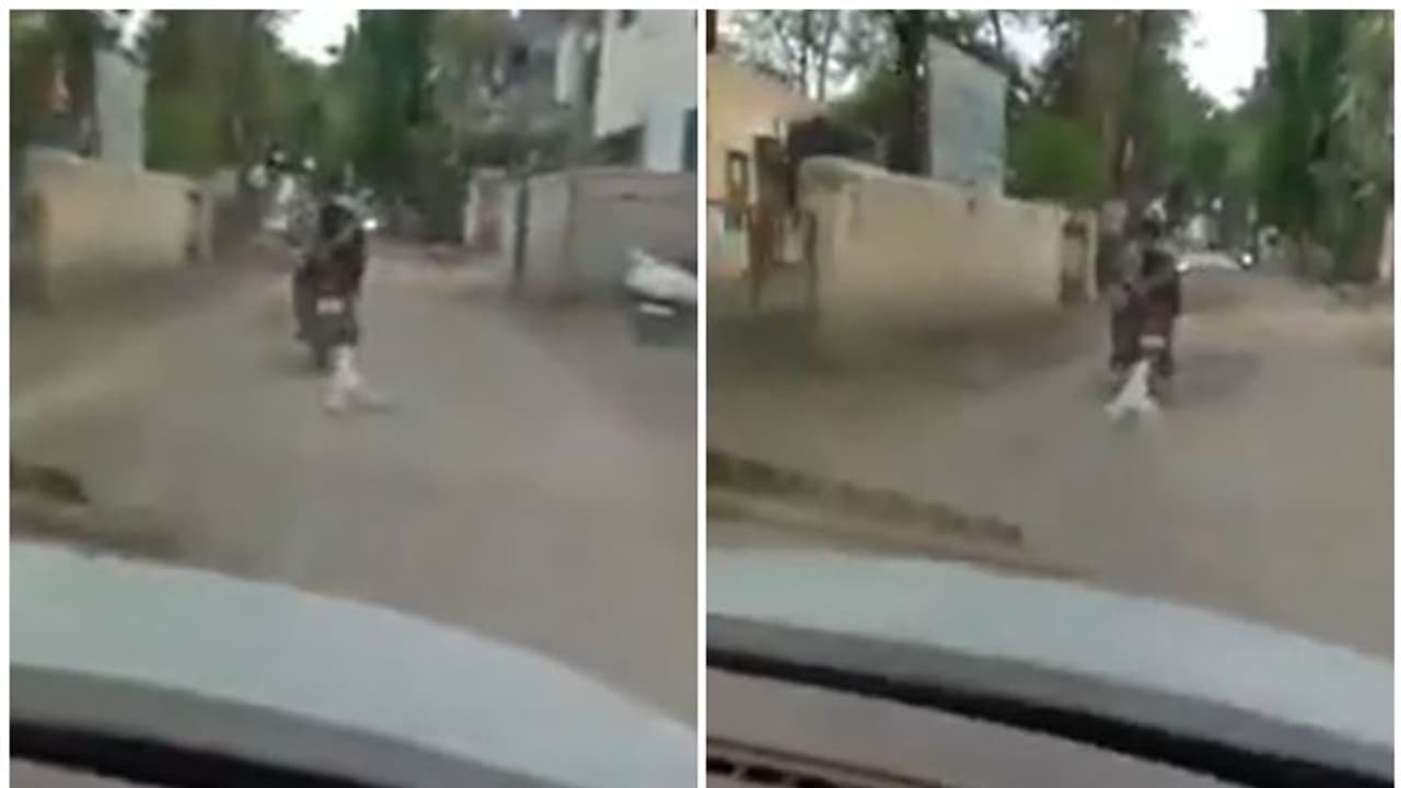 ഓടുന്ന ബൈക്കിന്റെ പിന്നില് കെട്ടി നായയെ വലിച്ചിഴച്ചു; മനസ് തകര്ക്കുന്ന വീഡിയോ ഓടുന്ന ബൈക്കിന്റെ പിന്നില് കെട്ടി നായയെ വലിച്ചിഴച്ചു; മനസ് തകര്ക്കുന്ന വീഡിയോ