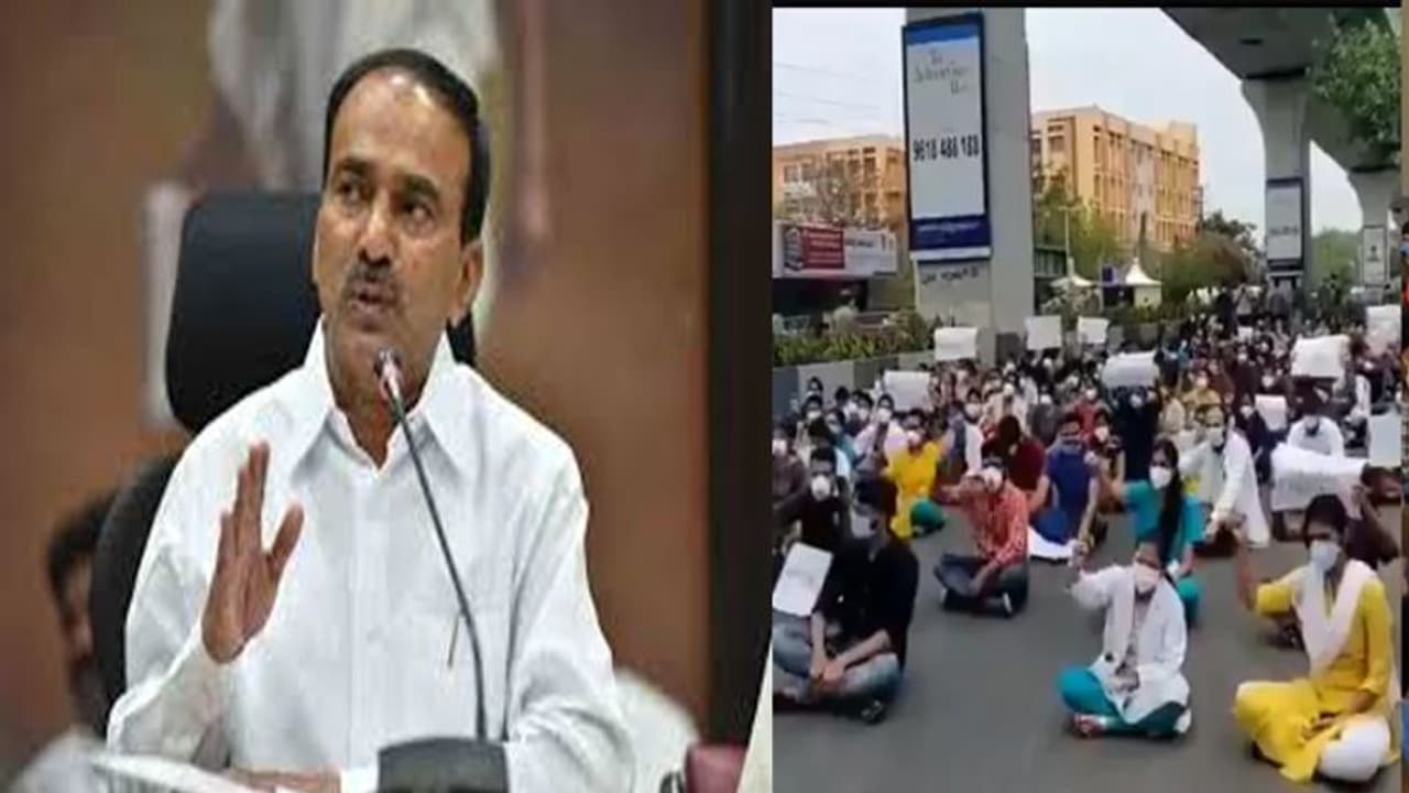 మంత్రి ఈటల హామీ... సమ్మె విరమించిన గాంధీ జూనియర్ డాక్టర్లు మంత్రి ఈటల హామీ... సమ్మె విరమించిన గాంధీ జూనియర్ డాక్టర్లు