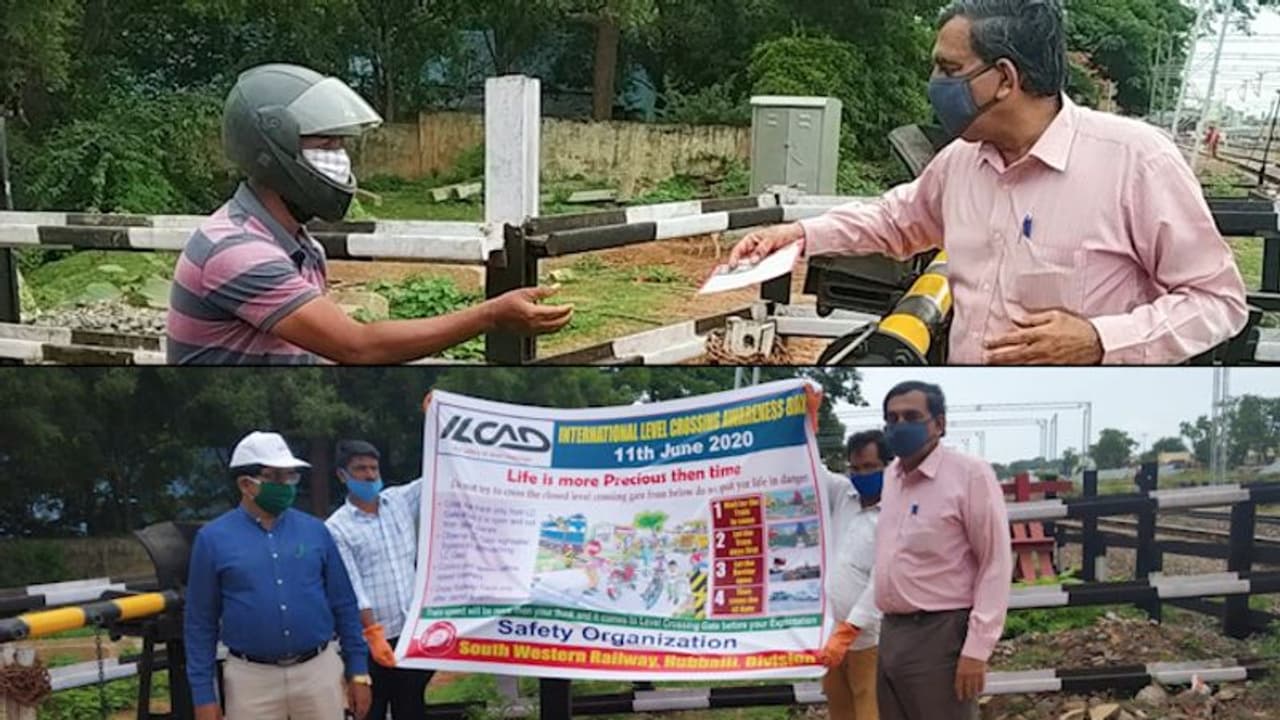Railways officials go all out to reach people on International Level Crossing Awareness Day