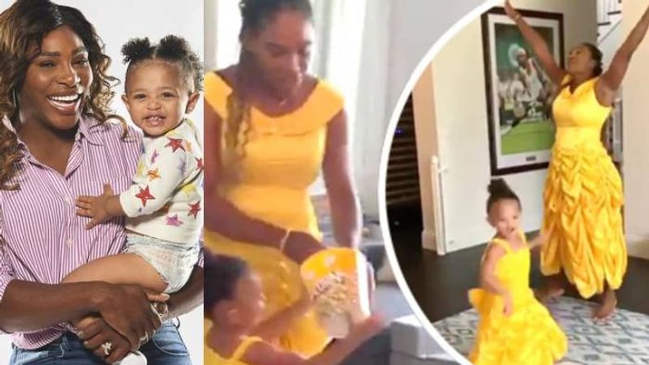 മഞ്ഞ ഗൗണില്‍ മകള്‍ക്കൊപ്പം നൃത്തം ചെയ്ത് സെറീന വില്യംസ്; വൈറലായി വീഡിയോ