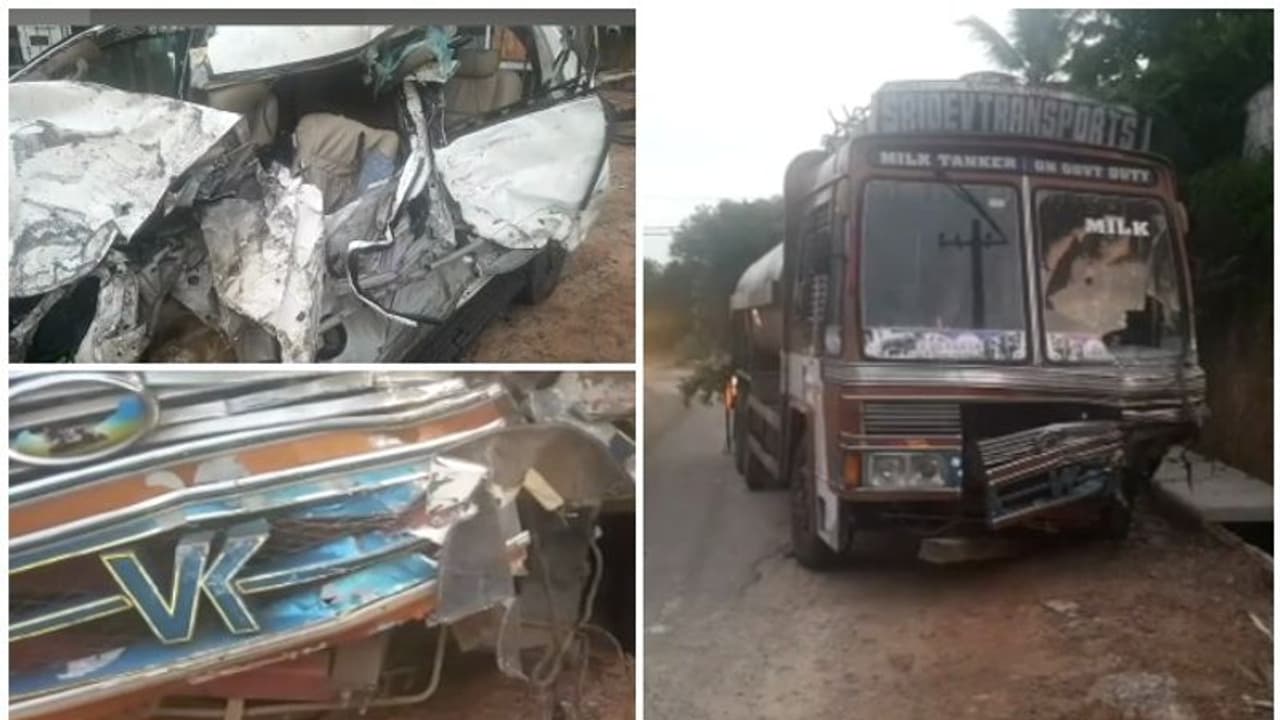 ആറ്റിങ്ങലിൽ പാൽ ലോറിയും കാറും കൂട്ടിയിച്ചു, മൂന്ന് മരണം ആറ്റിങ്ങലിൽ പാൽ ലോറിയും കാറും കൂട്ടിയിച്ചു, മൂന്ന് മരണം