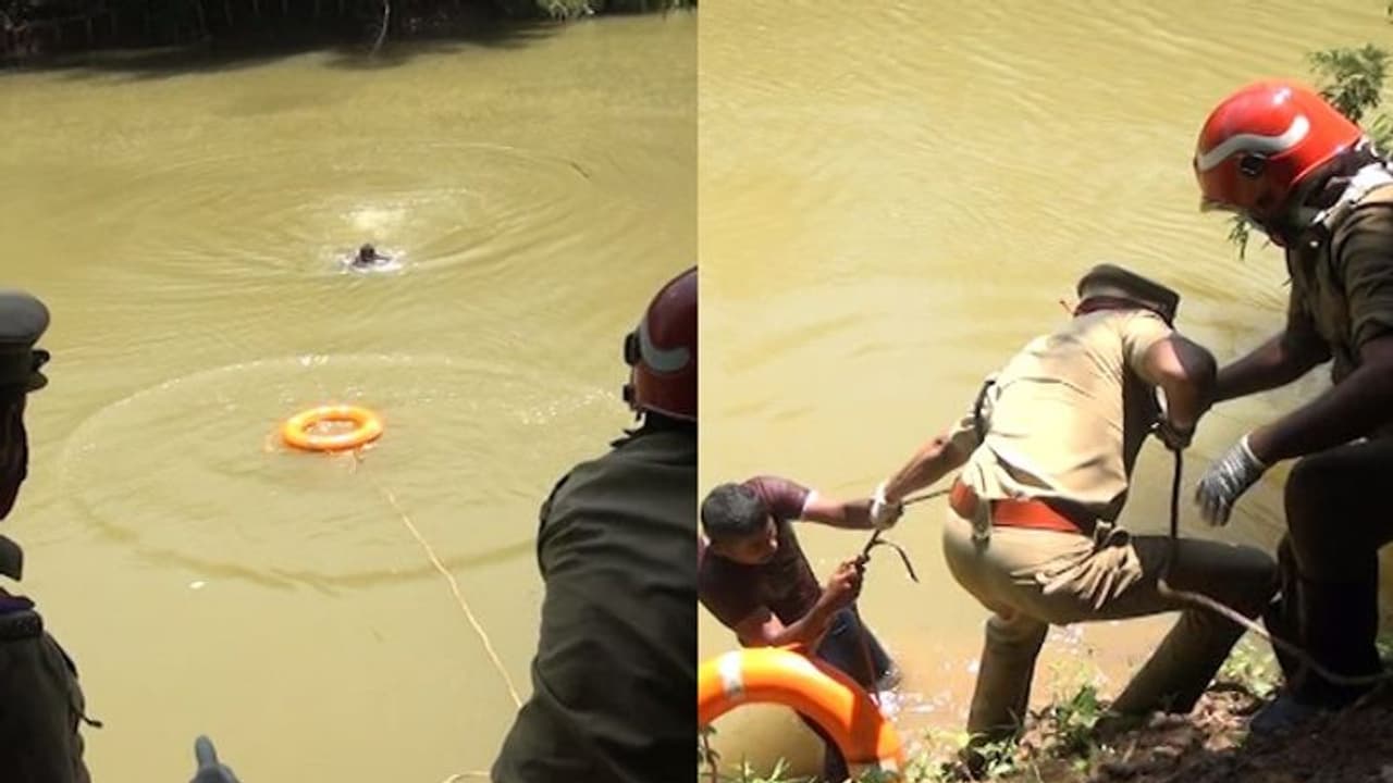 കുത്തൊഴുക്കില് വീണവരെ രക്ഷിച്ചു, ദുരന്തബാധിതരെ ക്യാമ്പിലേക്ക് മാറ്റി; നാട്ടുകാര്ക്ക് കൗതുകമായി മോക്ഡ്രില് കുത്തൊഴുക്കില് വീണവരെ രക്ഷിച്ചു, ദുരന്തബാധിതരെ ക്യാമ്പിലേക്ക് മാറ്റി; നാട്ടുകാര്ക്ക് കൗതുകമായി മോക്ഡ്രില്