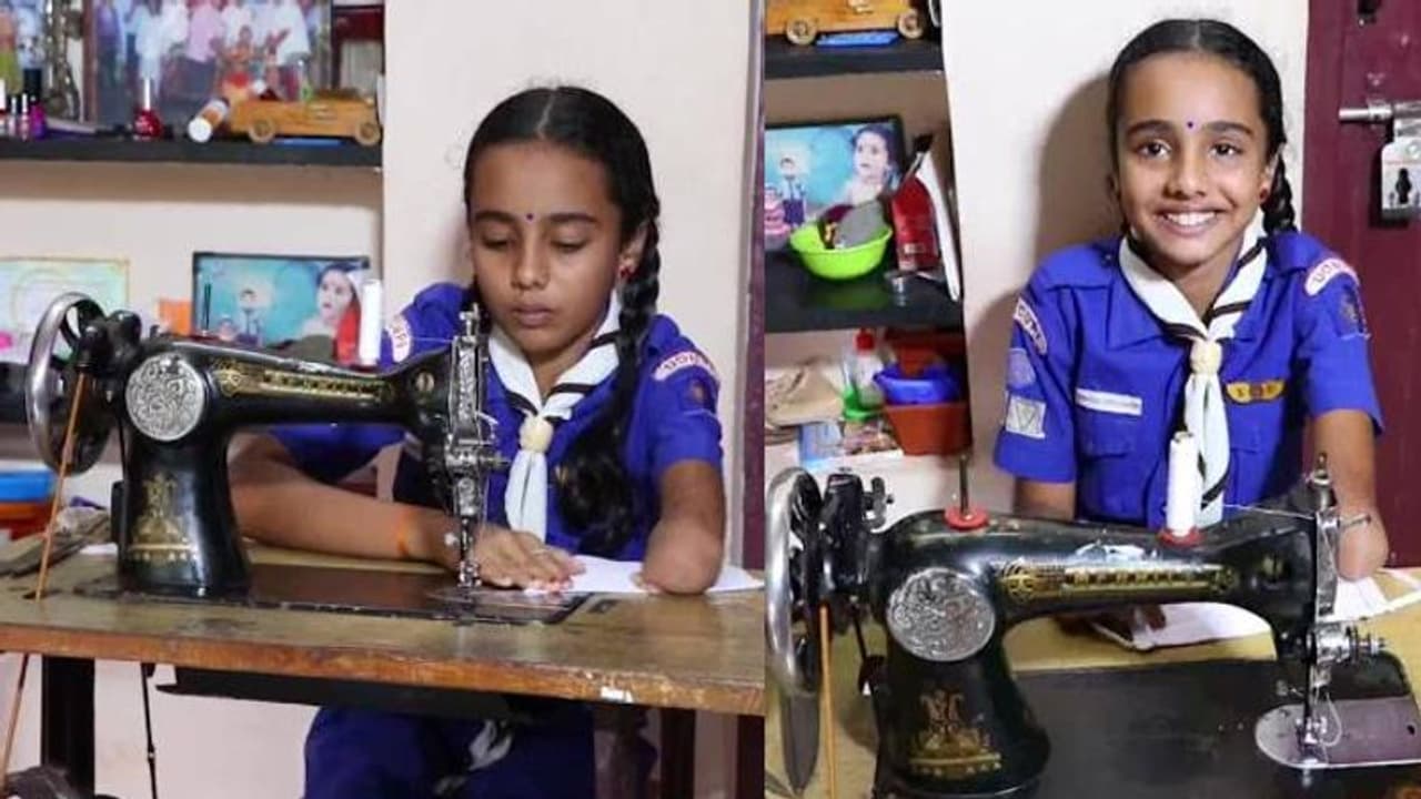 ഒറ്റക്കൈ കൊണ്ട് മാസ്കുകള് തുന്നി പത്തുവയസ്സുകാരി; പ്രചോദനമെന്ന് സോഷ്യല് മീഡിയ ഒറ്റക്കൈ കൊണ്ട് മാസ്കുകള് തുന്നി പത്തുവയസ്സുകാരി; പ്രചോദനമെന്ന് സോഷ്യല് മീഡിയ