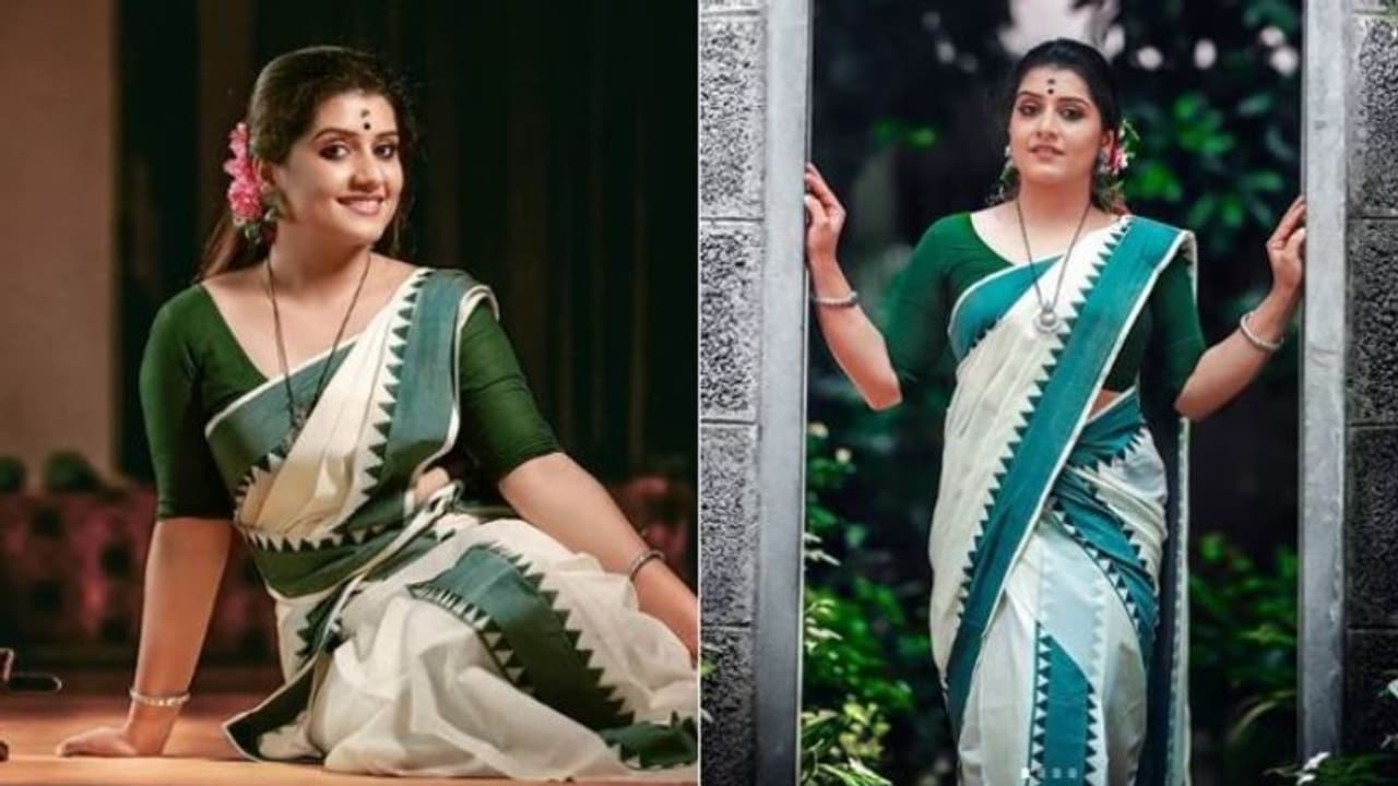 'പാവം പച്ചക്കര', സെറ്റ് മുണ്ട് വിശേഷങ്ങളുമായി ഫോട്ടോഷൂട്ട് ചിത്രങ്ങള്‍ പങ്കുവച്ച് സരയു