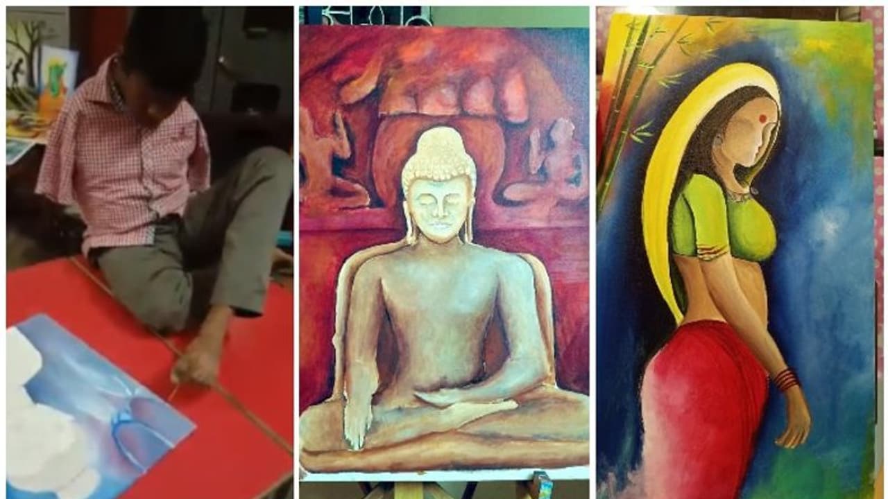 കൈകളില്ലാത്ത ചിത്രകാരൻ, കാലുകൊണ്ട് വരച്ച ചിത്രങ്ങളാണിവ... കൈകളില്ലാത്ത ചിത്രകാരൻ, കാലുകൊണ്ട് വരച്ച ചിത്രങ്ങളാണിവ...