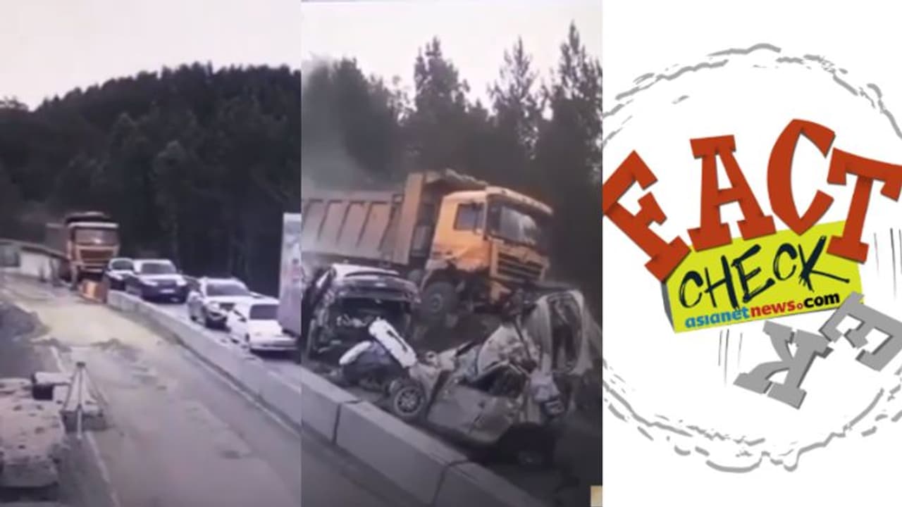 അഞ്ച് വാഹനങ്ങള്‍ക്ക് മീതെ പാഞ്ഞുകയറി ട്രക്ക്; ഞെട്ടിക്കുന്ന അപകട ദൃശ്യം മൈസൂരുവിലേതോ?