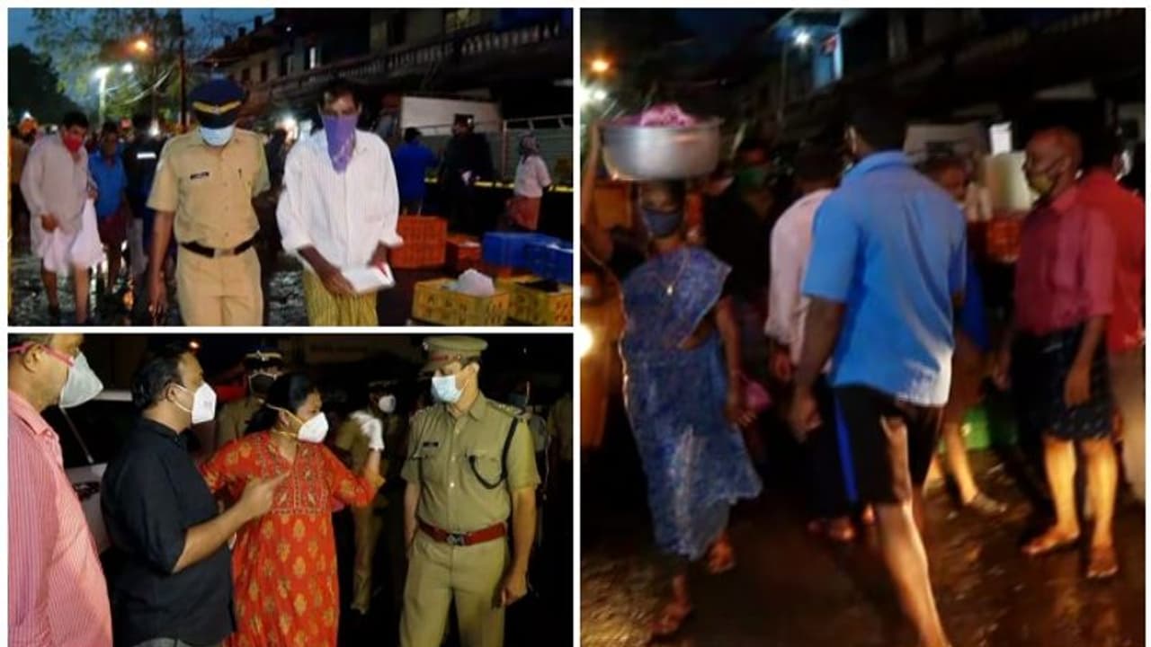 എറണാകുളം ചന്തയില്‍ മിന്നല്‍ പരിശോധന; നിർദേശങ്ങൾ പാലിക്കാത്തവരെ കസ്റ്റഡിയിലെടുത്തു