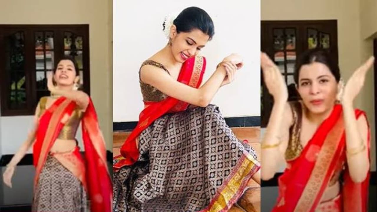 ദാവണിയില്‍ മനോഹരമായി ചുവടുകള്‍ വച്ച് ദിയ കൃഷ്ണ; വീഡിയോ