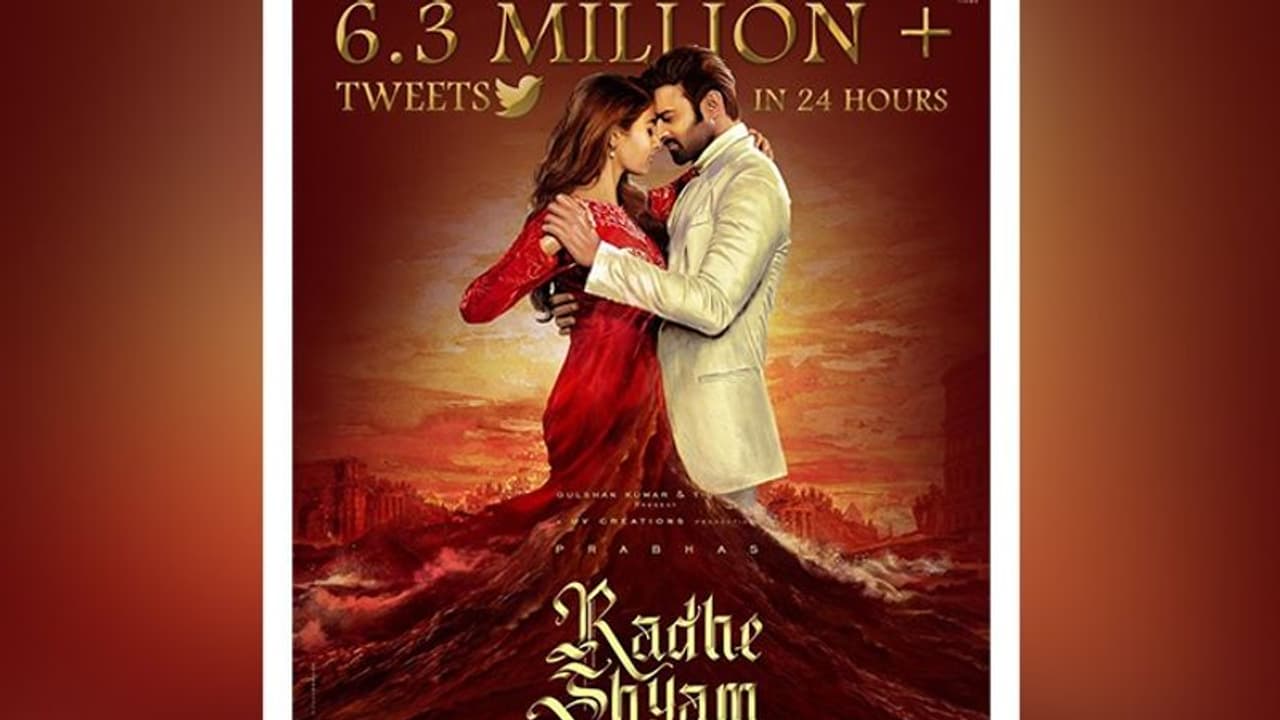 Breaking records: Prabhas' Radhe Shyam first look crosses over 6.3 Million tweets in just 24 hours Breaking records: Prabhas' Radhe Shyam first look crosses over 6.3 Million tweets in just 24 hours