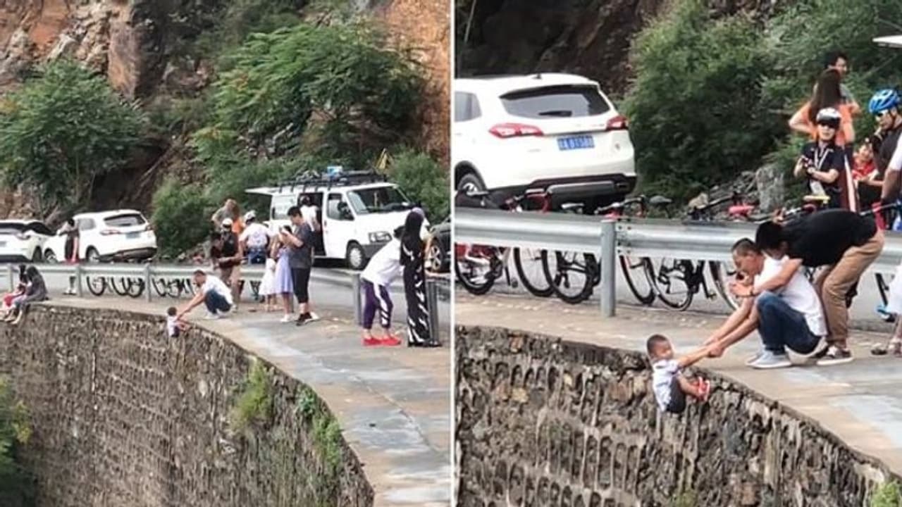 'ഒരു ഫോട്ടോയ്ക്ക് വേണ്ടിയാണോ ഇത്'; കുഞ്ഞിനേയും കൊണ്ട് പിതാവിന്റെ 'ഭ്രാന്തന്‍ ഫോട്ടോഷൂട്ട്'