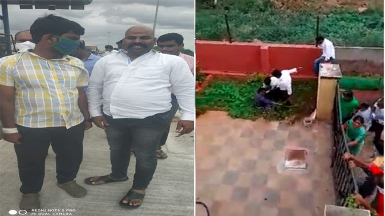 ఓ వ్యక్తిని చావబాదుతున్న అధికార పార్టీ కార్పోరేటర్... అరెస్ట్ (వీడియో)