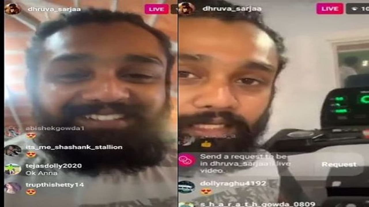 ಅಭಿಮಾನಿಗಳ ಮುಂದೆ ಲೈವ್ ಬಂದ ಧ್ರುವ ಸರ್ಜಾ ಹೇಳಿದ್ದೇನು? ಅಭಿಮಾನಿಗಳ ಮುಂದೆ ಲೈವ್ ಬಂದ ಧ್ರುವ ಸರ್ಜಾ ಹೇಳಿದ್ದೇನು?