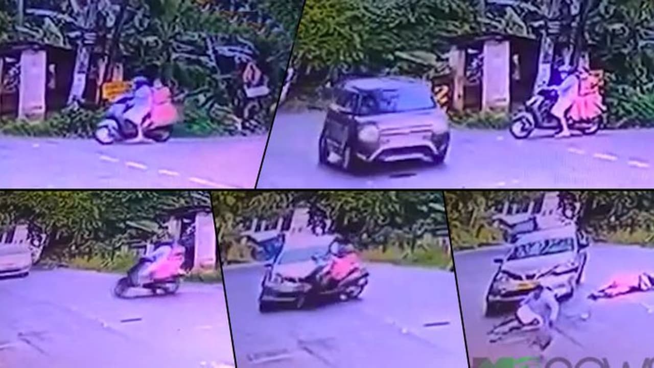 വെട്ടിച്ചു, ബ്രേക്കിട്ടു; എന്നിട്ടും ഇടറോഡില് നിന്നെത്തിയ സ്കൂട്ടറിനെ കാര് ഇടിച്ചിട്ടു! വെട്ടിച്ചു, ബ്രേക്കിട്ടു; എന്നിട്ടും ഇടറോഡില് നിന്നെത്തിയ സ്കൂട്ടറിനെ കാര് ഇടിച്ചിട്ടു!