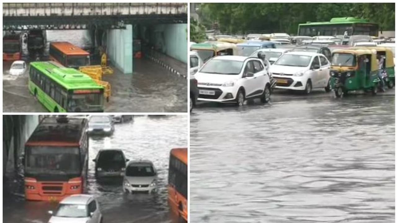 ദില്ലിയിൽ സീസണിലെ കനത്ത മഴ; വെള്ളക്കെട്ട്