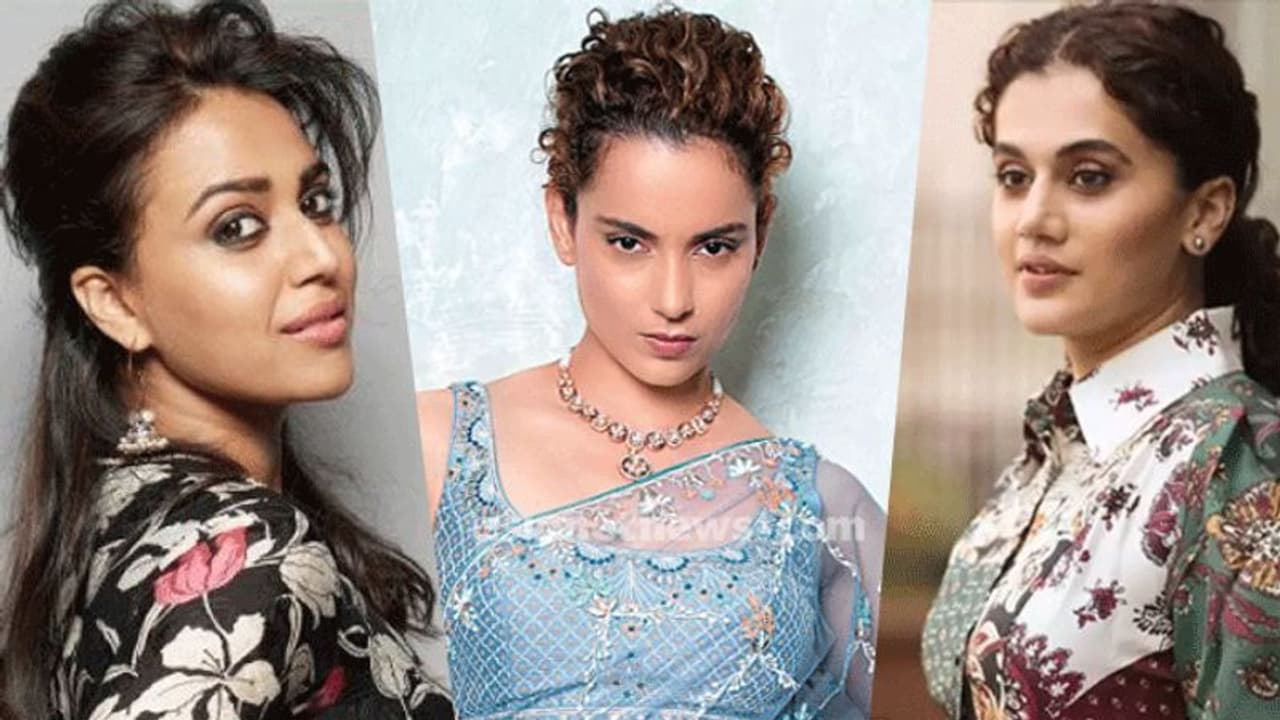 ബി ഗ്രേഡ് താരങ്ങളെന്ന പരിഹാസം; കങ്കണയ്ക്ക് മറുപടിയുമായി തപ്സിയും സ്വരയും ബി ഗ്രേഡ് താരങ്ങളെന്ന പരിഹാസം; കങ്കണയ്ക്ക് മറുപടിയുമായി തപ്സിയും സ്വരയും