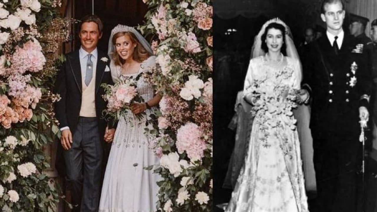 മുത്തശ്ശിയുടെ ഗൗൺ ധരിച്ച് ബിയാട്രിസ് രാജകുമാരി; എലിസബത്ത് രാജ്ഞിയുടെ കൊച്ചുമകൾ വിവാഹിതയായി മുത്തശ്ശിയുടെ ഗൗൺ ധരിച്ച് ബിയാട്രിസ് രാജകുമാരി; എലിസബത്ത് രാജ്ഞിയുടെ കൊച്ചുമകൾ വിവാഹിതയായി