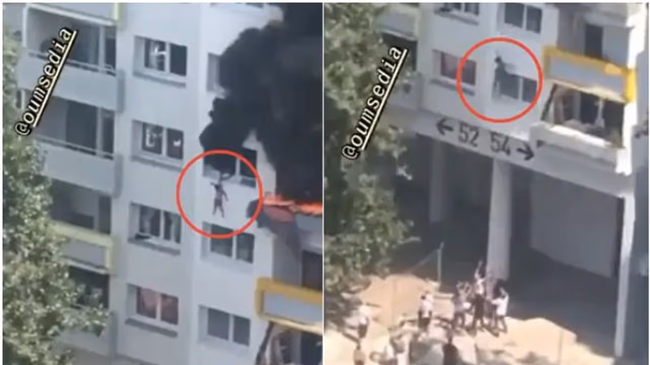 കത്തിയെരിയുന്ന കെട്ടിടത്തിന്റെ മുകളില്നിന്ന് താഴേക്ക് ചാടി കുട്ടികള്; വീഡിയോ കത്തിയെരിയുന്ന കെട്ടിടത്തിന്റെ മുകളില്നിന്ന് താഴേക്ക് ചാടി കുട്ടികള്; വീഡിയോ