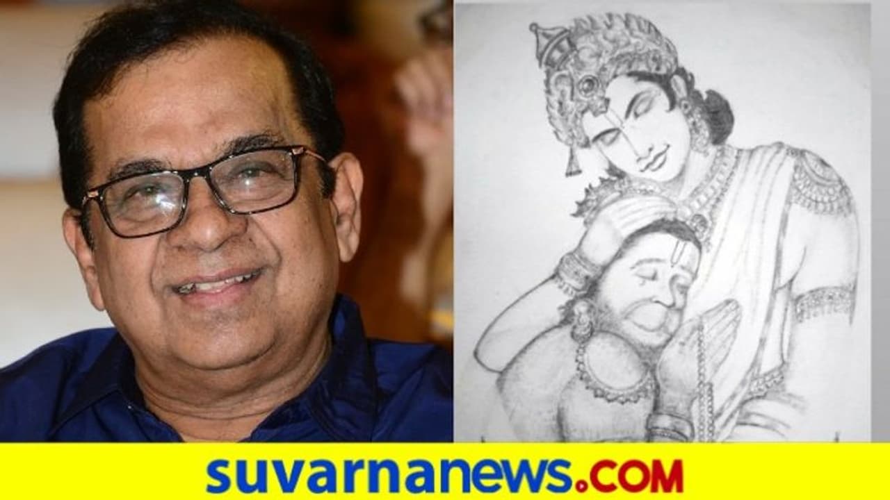 ರಾಮನೆದೆಯಲ್ಲಿ ತಲೆಇಟ್ಟ ಹನುಮ..! ಇದು ನಟ ಬ್ರಹ್ಮಾನಂದಂ ಕೈಯಲ್ಲಿ ಮೂಡಿದ ಚಿತ್ರ