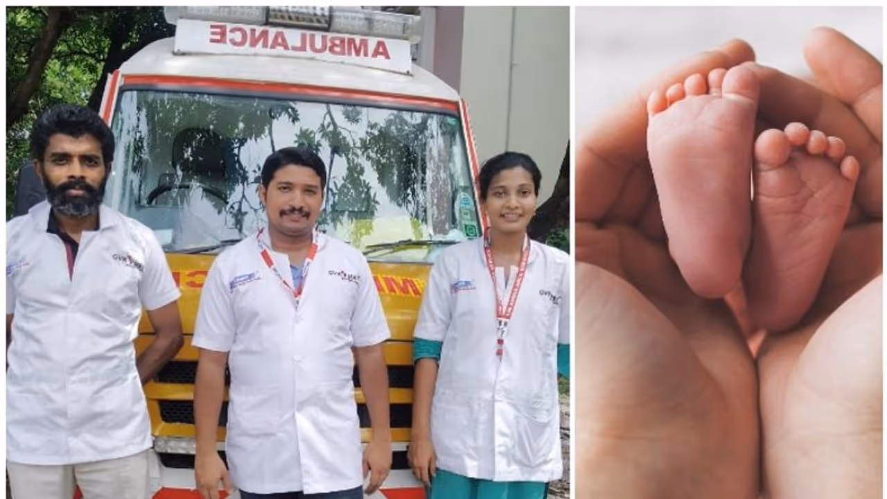 ആശുപത്രിയിലേക്കുള്ള യാത്രക്കിടെ കൊവിഡ് ബാധിതയായ യുവതിക്ക് ആംബുലൻസിനുള്ളിൽ സുഖപ്രസവം ആശുപത്രിയിലേക്കുള്ള യാത്രക്കിടെ കൊവിഡ് ബാധിതയായ യുവതിക്ക് ആംബുലൻസിനുള്ളിൽ സുഖപ്രസവം