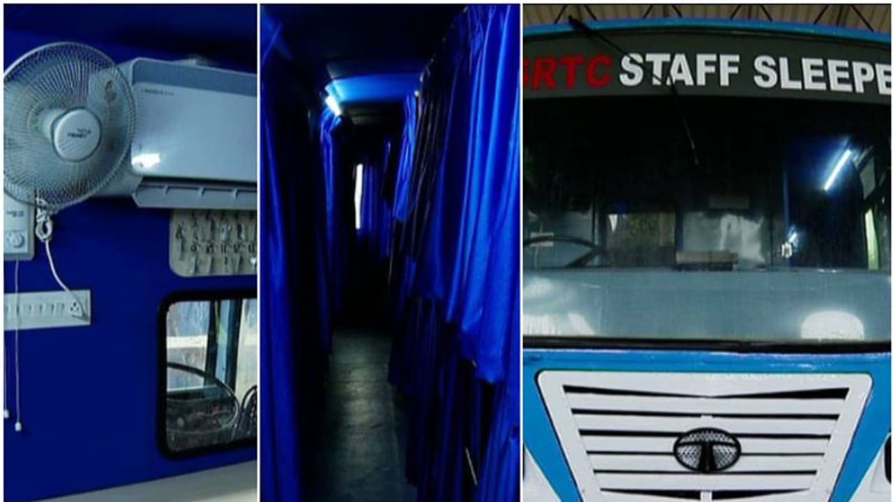 എസി, ബെര്ത്ത്, ലോക്കര്; ജീവനക്കാര്ക്ക് വിശ്രമിക്കാന് കെഎസ്ആര്ടിസിയുടെ കിടിലന് സ്ലീപ്പര് ബസ് എസി, ബെര്ത്ത്, ലോക്കര്; ജീവനക്കാര്ക്ക് വിശ്രമിക്കാന് കെഎസ്ആര്ടിസിയുടെ കിടിലന് സ്ലീപ്പര് ബസ്