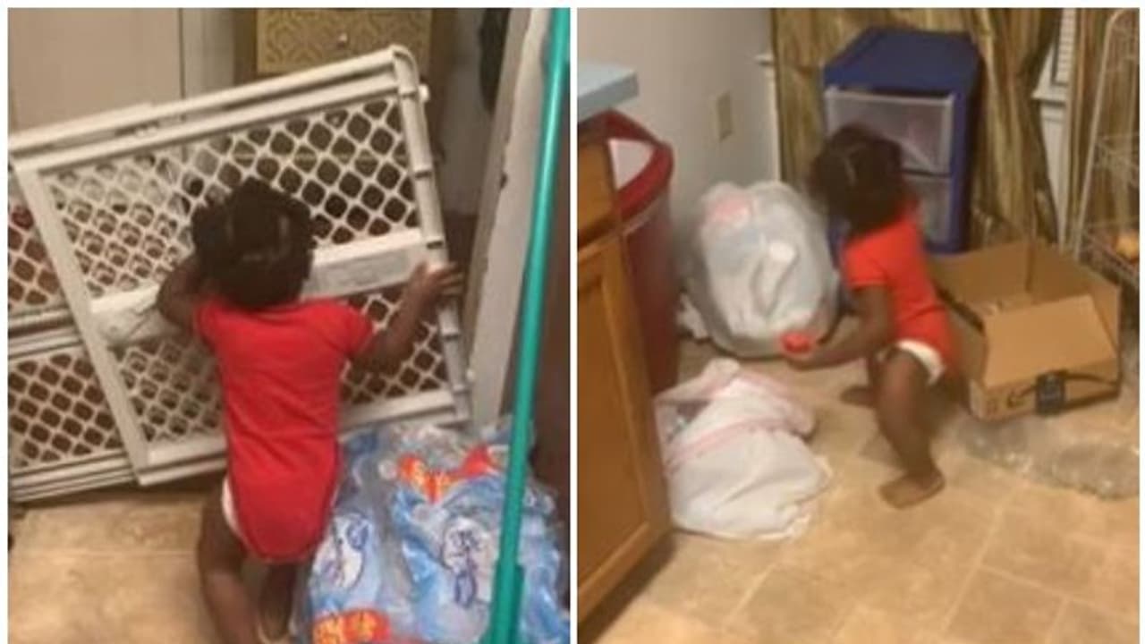 പലഹാരം മോഷ്ടിക്കുന്ന കുട്ടിക്കുറുമ്പി; വെെറലായി വീഡിയോ