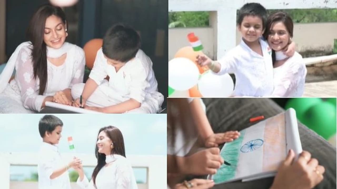 বেলুন উড়িয়ে, ছবি এঁকে ছেলের সঙ্গে স্বাধীনতা দিবসে মাতলেন প্রিয়াঙ্কা, রইল ভিডিও