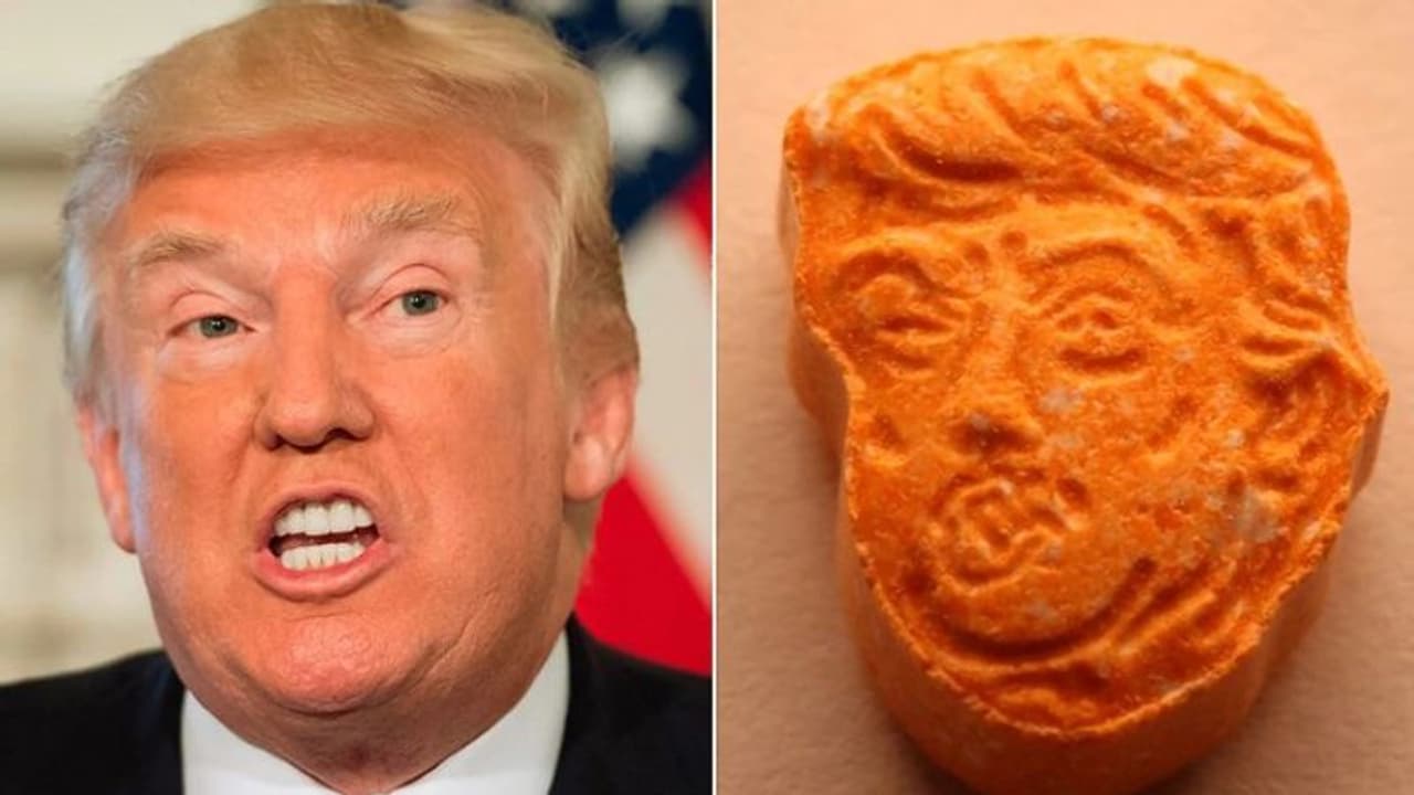 ട്രംപിന്റെ മുഖസാദൃശ്യവുമായി കടുത്ത ലഹരിയടങ്ങിയ ഗുളിക... ട്രംപിന്റെ മുഖസാദൃശ്യവുമായി കടുത്ത ലഹരിയടങ്ങിയ ഗുളിക...