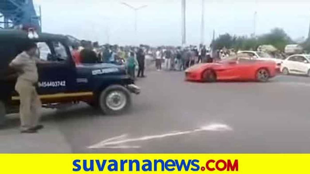 ಪೊಲೀಸರ ಮುಂದೆ ಸ್ಟಂಟ್, ಫೆರಾರಿ ಕಾರು ಸೀಝ್ !