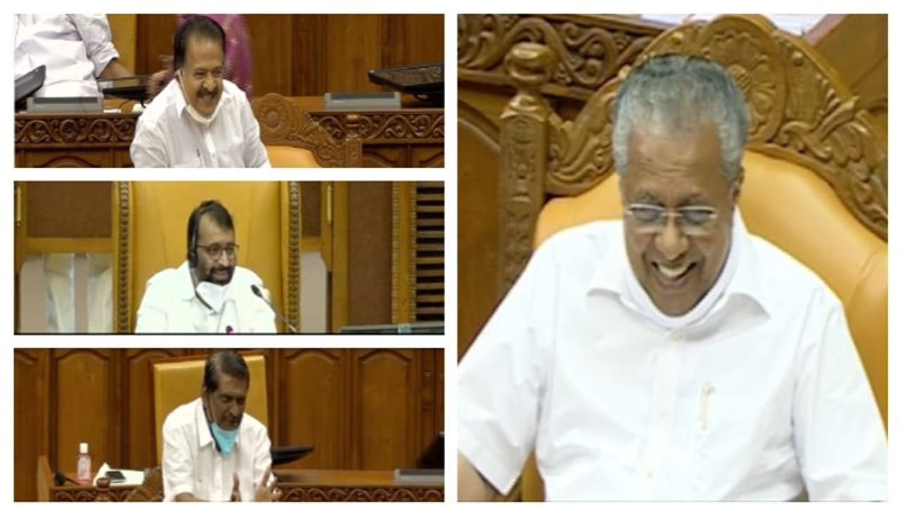 ചൂടേറിയ ചര്ച്ചക്കിടെ മത്സ്യവും പശുവും; ചിരിയുണര്ത്തി മുഖ്യമന്ത്രിയും പ്രതിപക്ഷ നേതാവും പിജെ ജോസഫും ചൂടേറിയ ചര്ച്ചക്കിടെ മത്സ്യവും പശുവും; ചിരിയുണര്ത്തി മുഖ്യമന്ത്രിയും പ്രതിപക്ഷ നേതാവും പിജെ ജോസഫും