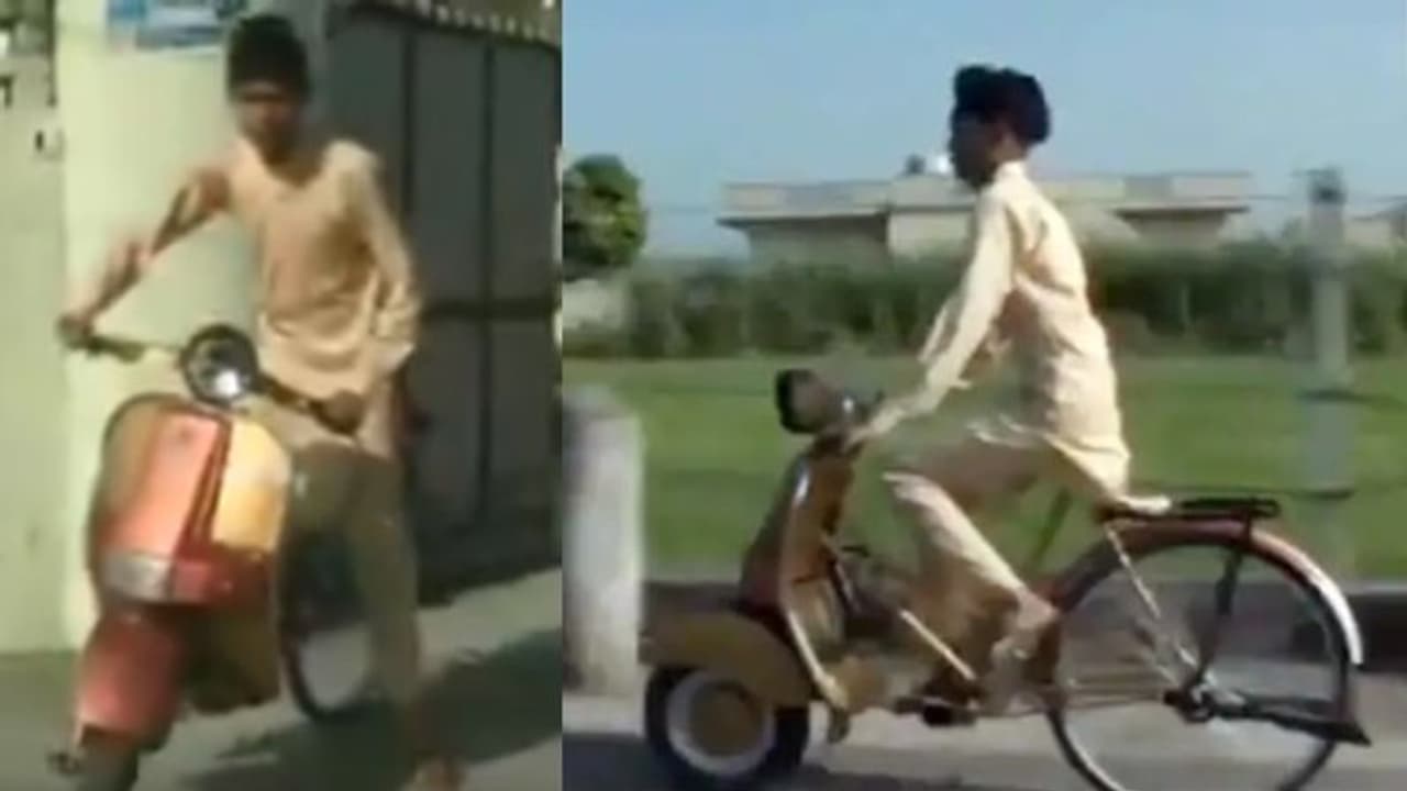 बच्चे का गजब कमाल, पिता नहीं दिला सके साइकिल तो उसने कर डाला ये चमत्कार, बना दी स्कूटर जैसी साइकिल बच्चे का गजब कमाल, पिता नहीं दिला सके साइकिल तो उसने कर डाला ये चमत्कार, बना दी स्कूटर जैसी साइकिल