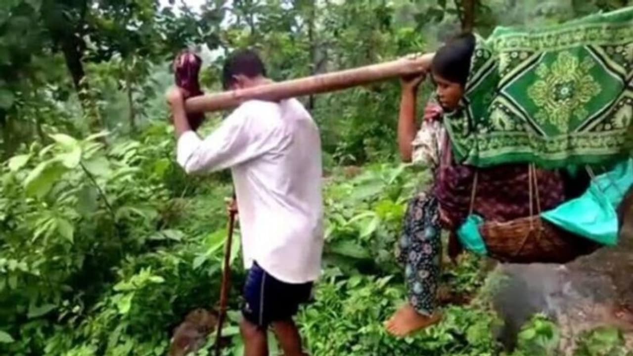 റോഡില്ല, ആംബുലന്സില്ല, ആന്ധ്രയില് ഗര്ഭിണിയായ ആദിവാസി യുവതിയെ ആശുപത്രിയിലെത്തിച്ചത് ഡോളിയില് ചുമന്ന് റോഡില്ല, ആംബുലന്സില്ല, ആന്ധ്രയില് ഗര്ഭിണിയായ ആദിവാസി യുവതിയെ ആശുപത്രിയിലെത്തിച്ചത് ഡോളിയില് ചുമന്ന്