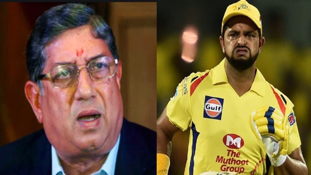 மண்டைக்கனம் பிடித்த ரெய்னா.. சிஎஸ்கே உரிமையாளர் என்.ஸ்ரீநிவாசன் கடும் விளாசல்..! மண்டைக்கனம் பிடித்த ரெய்னா.. சிஎஸ்கே உரிமையாளர் என்.ஸ்ரீநிவாசன் கடும் விளாசல்..!