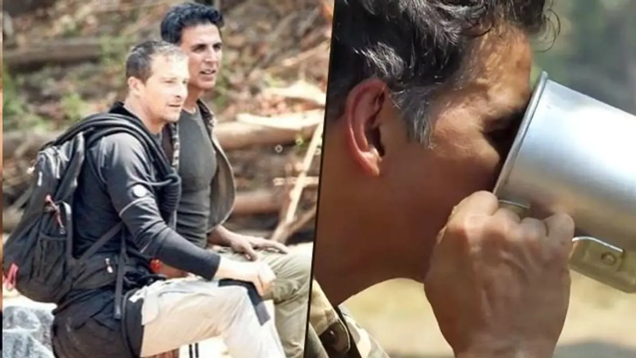 OMG! Akshay Kumar drinks elephant poop tea with Bear Grylls; watch teaser OMG! Akshay Kumar drinks elephant poop tea with Bear Grylls; watch teaser