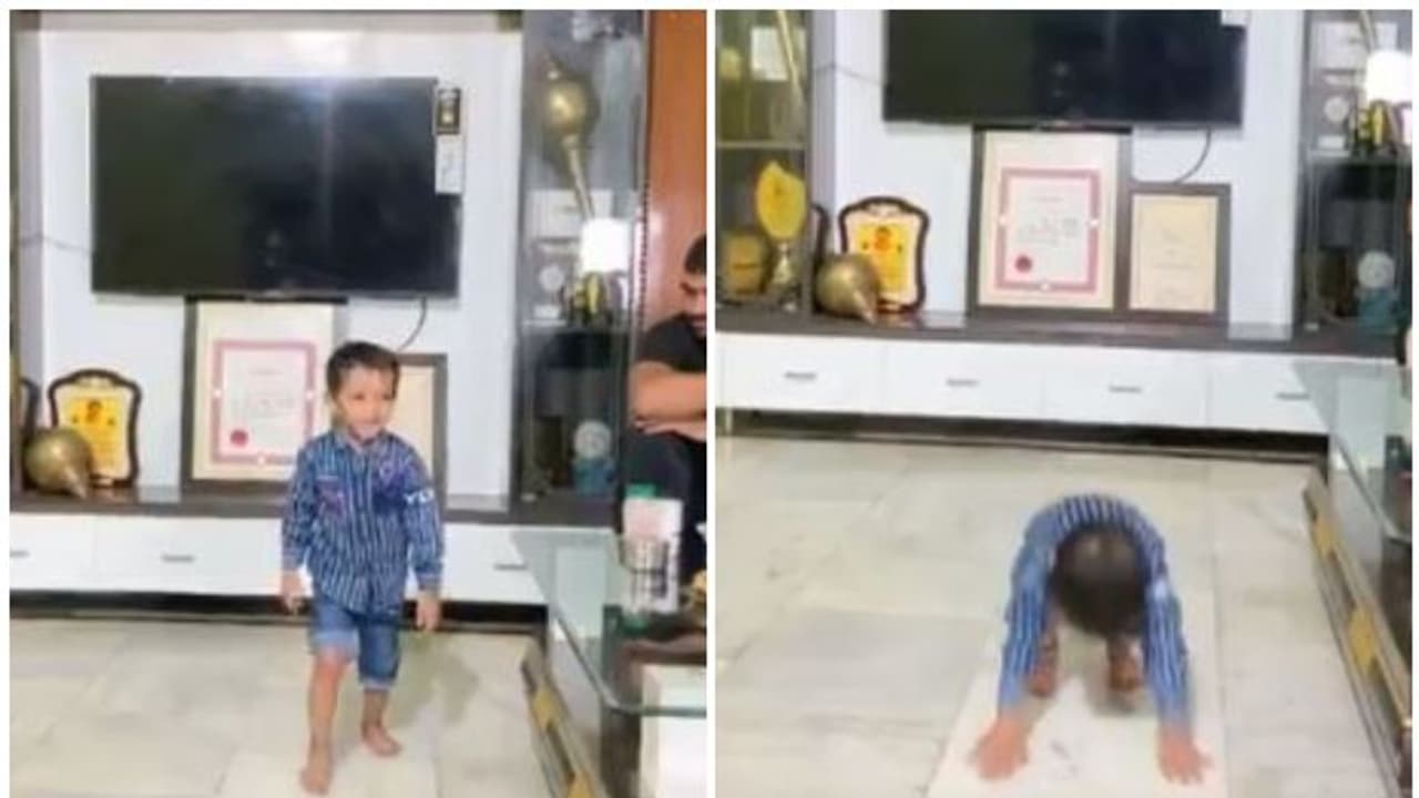 'ഈ മിടുക്കൻ നാളത്തെ താരം'; പുഷ് അപ്പ് എടുക്കുന്ന ബാലൻ; വെെറലായി വീഡിയോ