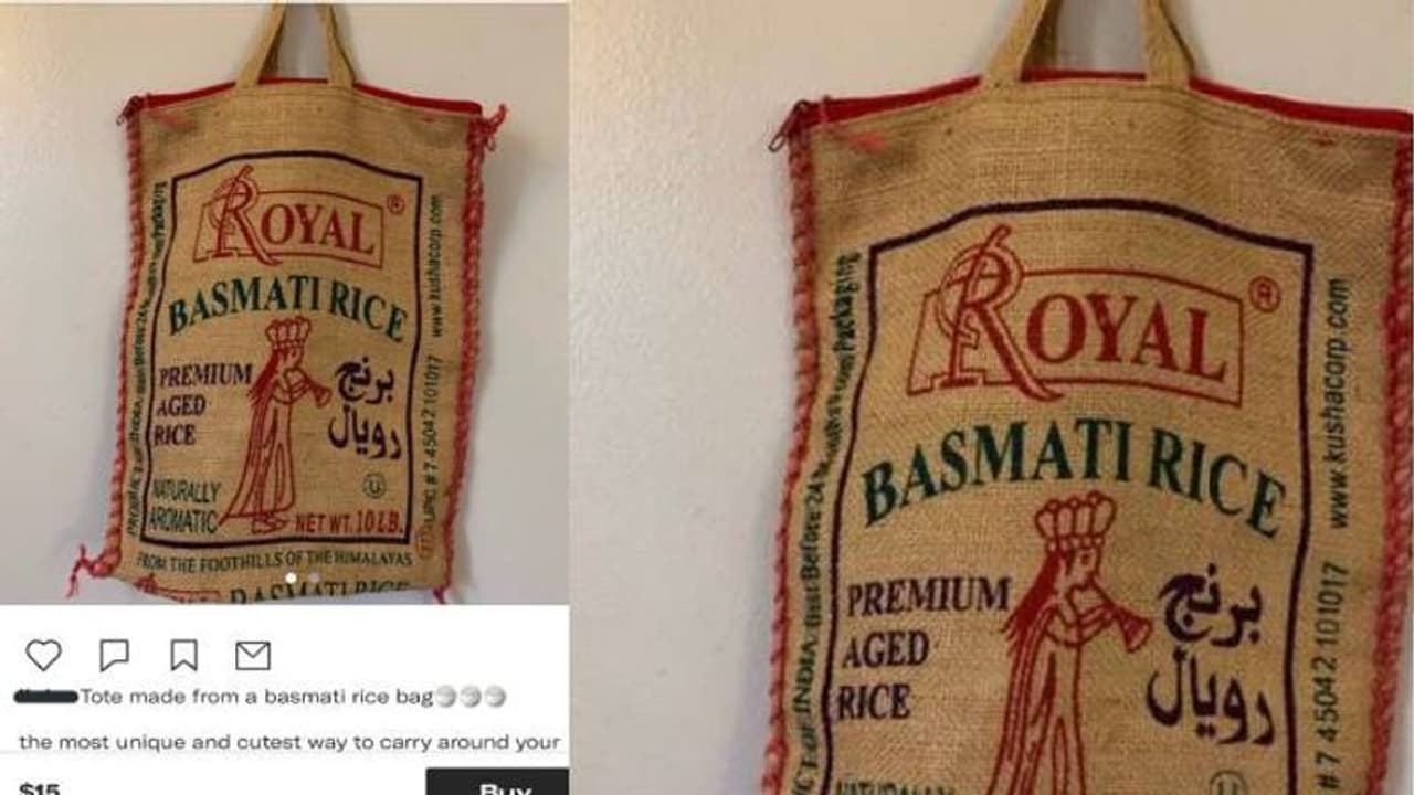 ബസ്മതി അരിയുടെ ചാക്ക് കൊണ്ടുള്ള ബാഗ്; വില കേട്ട് അമ്പരന്ന് സോഷ്യല്‍ മീഡിയ