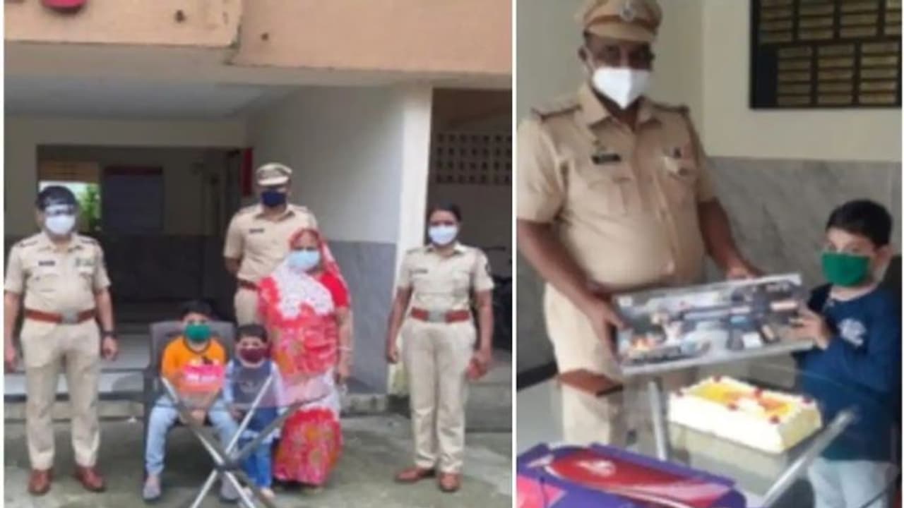 അച്ഛനും അമ്മയും കൊവിഡ് ബാധിച്ച് ആശുപത്രിയിൽ; ഏഴ് വയസുകാരന്റെ പിറന്നാൾ ആഘോഷമാക്കി പൊലീസ് ! അച്ഛനും അമ്മയും കൊവിഡ് ബാധിച്ച് ആശുപത്രിയിൽ; ഏഴ് വയസുകാരന്റെ പിറന്നാൾ ആഘോഷമാക്കി പൊലീസ് !