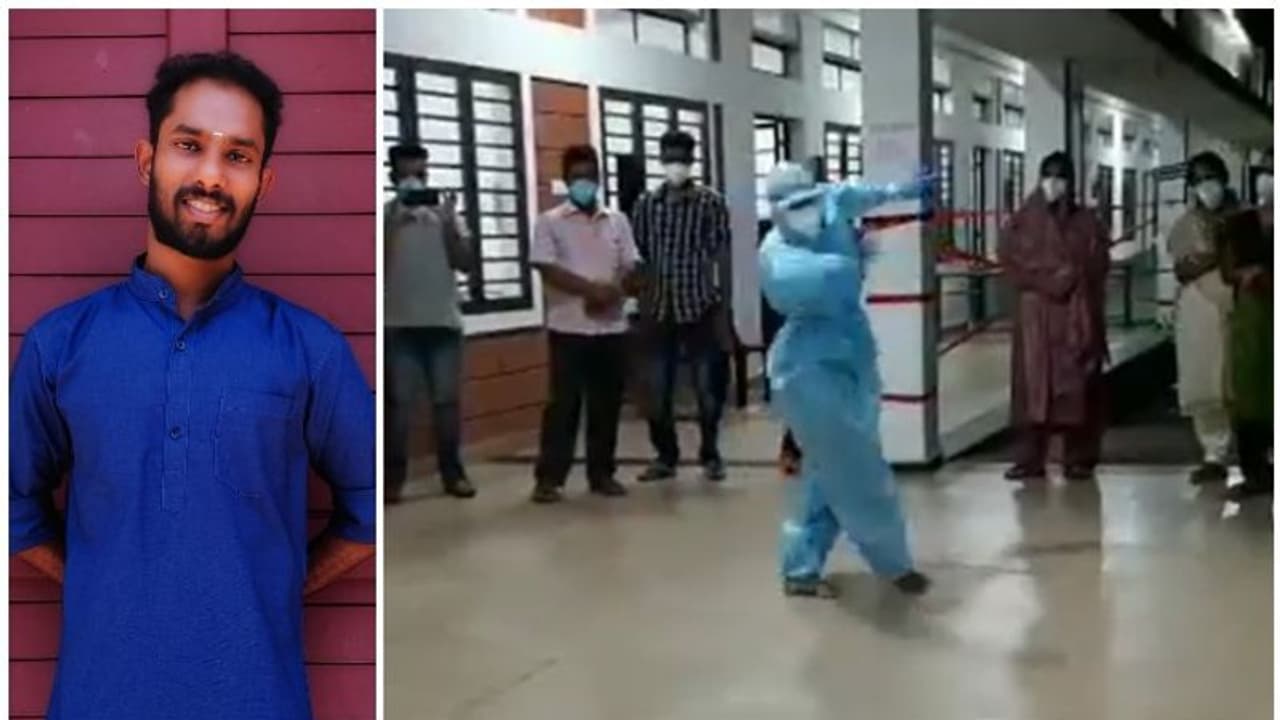 കൊവിഡ് കെയര്‍ സെന്ററില്‍ പിപിഇ കിറ്റില്‍ നൃത്തം ചെയ്ത് ശുചീകരണ തൊഴിലാളി, സോഷ്യല്‍മീഡിയയില്‍ കൈയടി