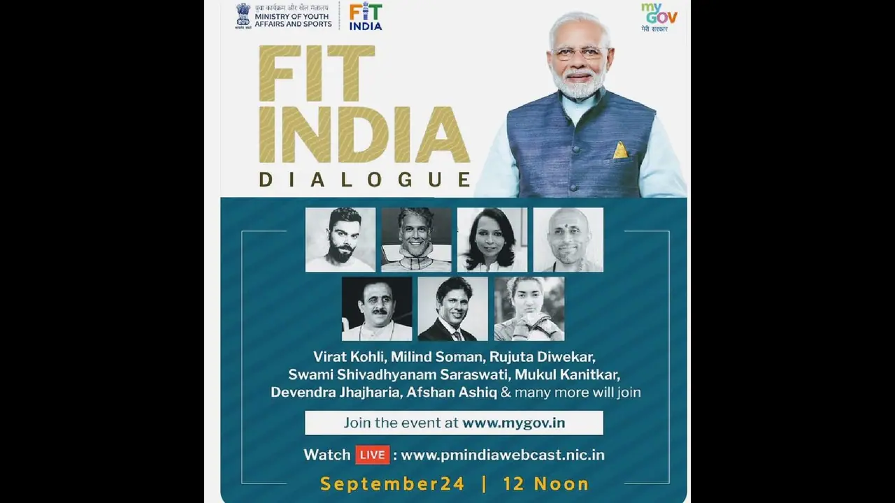 Fit India Dialogue 2020: PM Modi engages with Virat Kohli, talks about yo yo test, sacrificing 'chole bhature' Fit India Dialogue 2020: PM Modi engages with Virat Kohli, talks about yo yo test, sacrificing 'chole bhature'