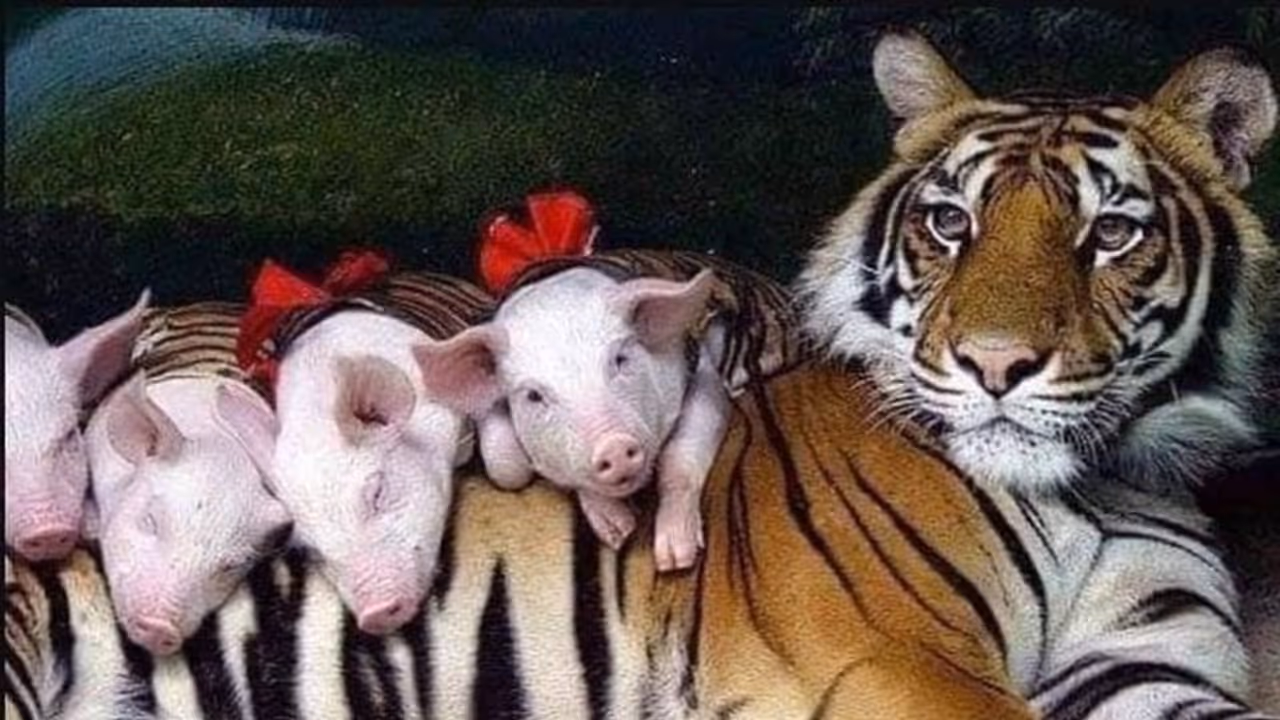 FACT CHECK: शेरनी ने अपना दूध पिलाकर पाले सूअर के बच्चे, भावुक कहानी के साथ वायरल हुईं तस्वीरें FACT CHECK: शेरनी ने अपना दूध पिलाकर पाले सूअर के बच्चे, भावुक कहानी के साथ वायरल हुईं तस्वीरें