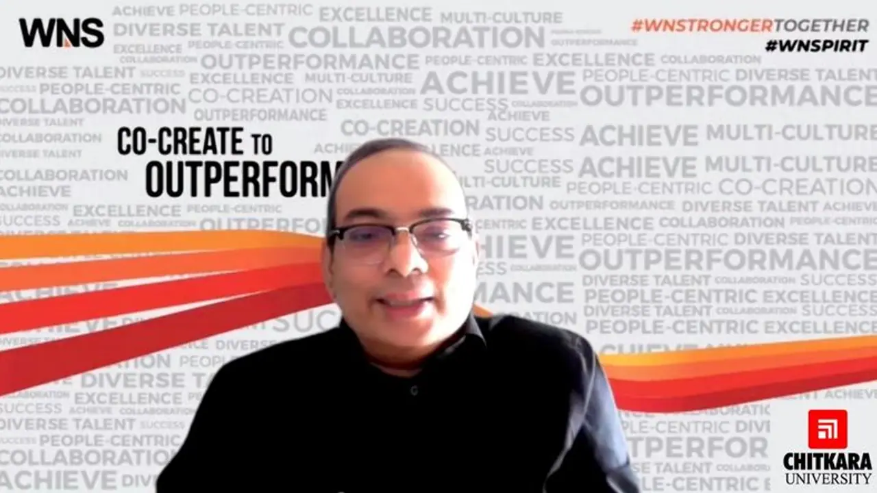 WNS Global Services CEO Keshav R Murugesh interacts with Chitkara University students on corporate world