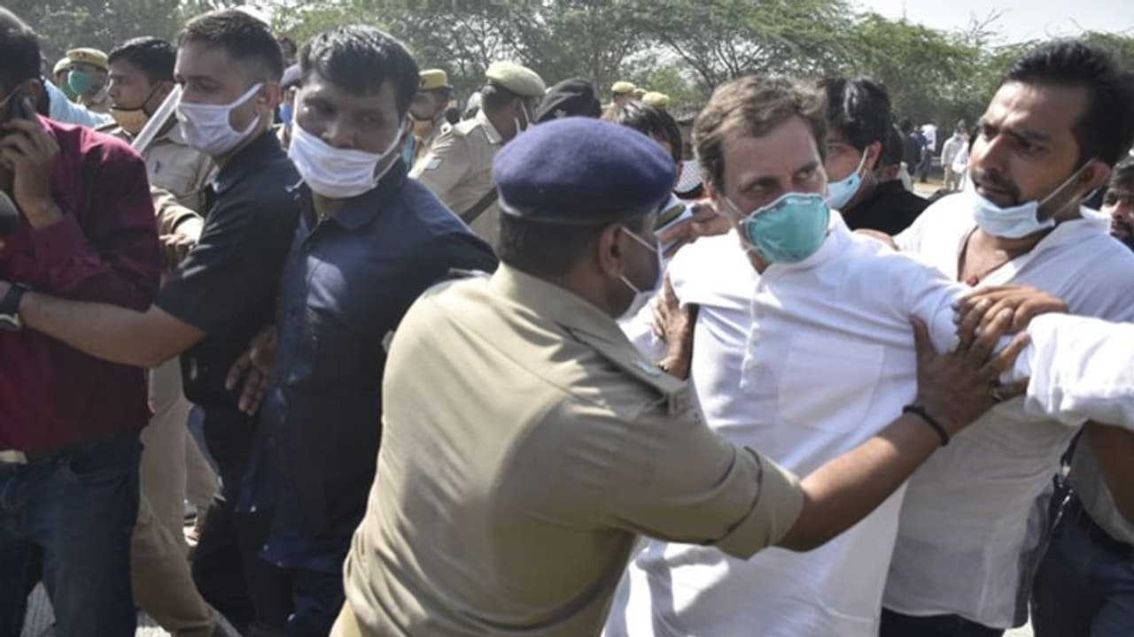 Rahul Gandhi arrested en route to Hathras; UP ADGP says forensic report states woman was not raped Rahul Gandhi arrested en route to Hathras; UP ADGP says forensic report states woman was not raped