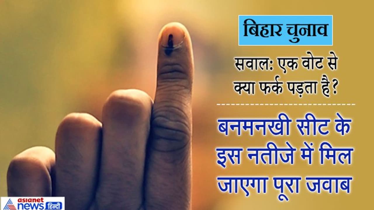 एक वोट की कीमत: 5 साल पहले इस सीट पर नहीं चला लालू नीतीश का जादू, सिर्फ 708 वोटों से हुई थी हार एक वोट की कीमत: 5 साल पहले इस सीट पर नहीं चला लालू नीतीश का जादू, सिर्फ 708 वोटों से हुई थी हार