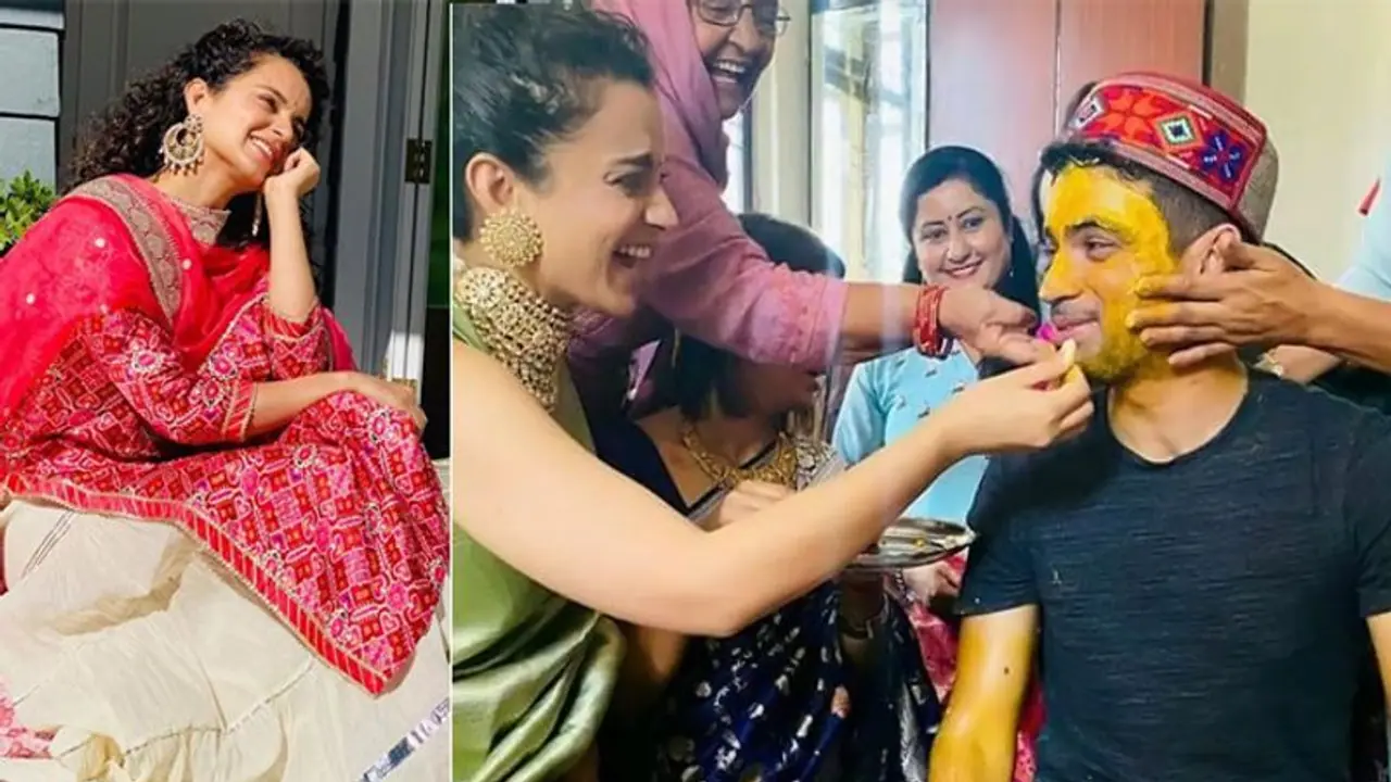 कंगना के भाई अक्षत रनोट को लगी हल्दी, बधाई फंक्शन के साथ ही शुरू हुईं शादी की रस्में कंगना के भाई अक्षत रनोट को लगी हल्दी, बधाई फंक्शन के साथ ही शुरू हुईं शादी की रस्में