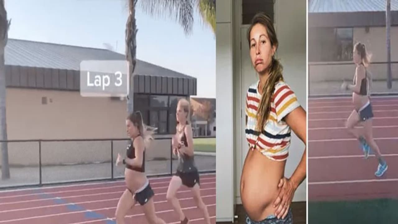 పరుగు పందెంలో..9నెలల నిండు గర్భిణి